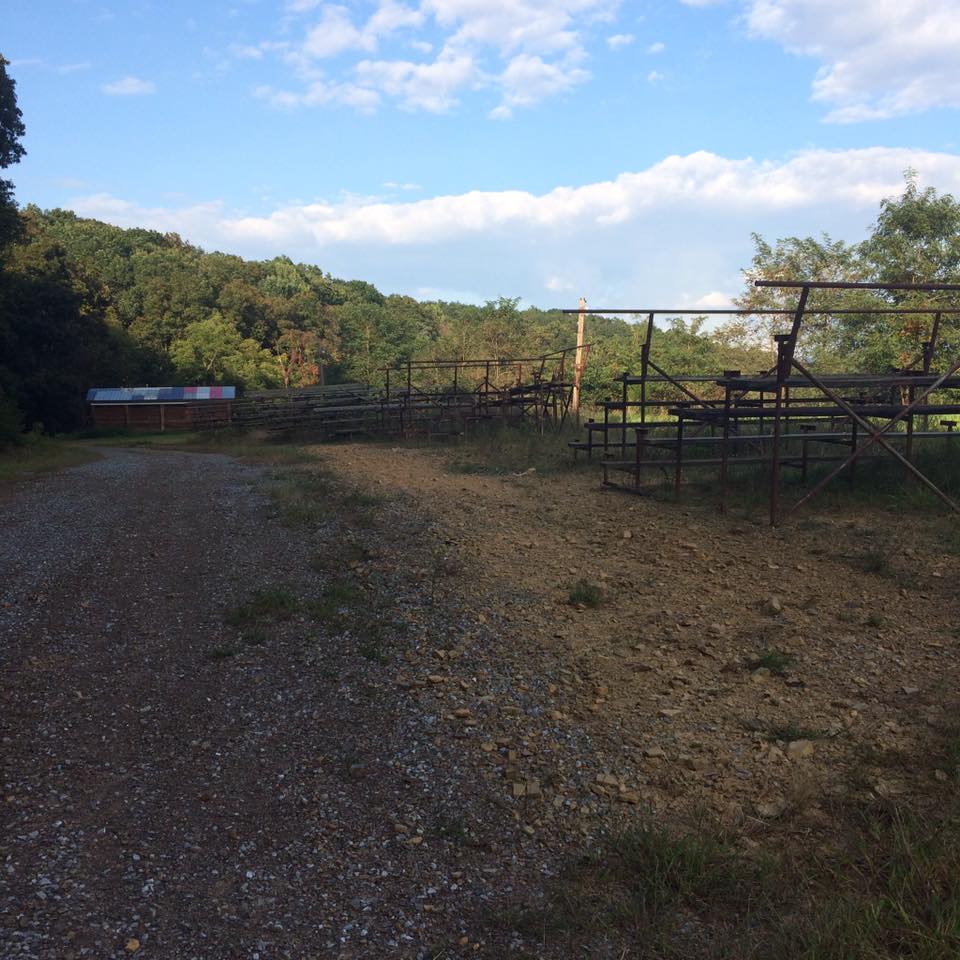 Abandoned Hill Valley Speedway grounds and grandstands in 2017