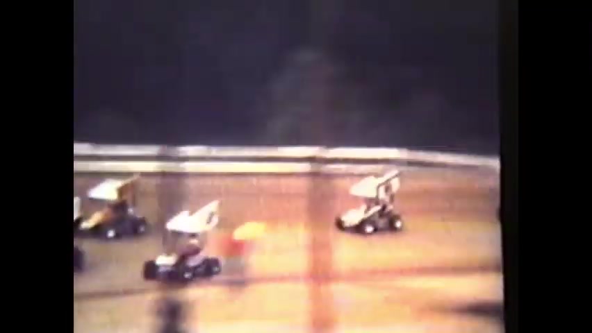 Winged sprint cars racing at Hill Valley Speedway in 1986