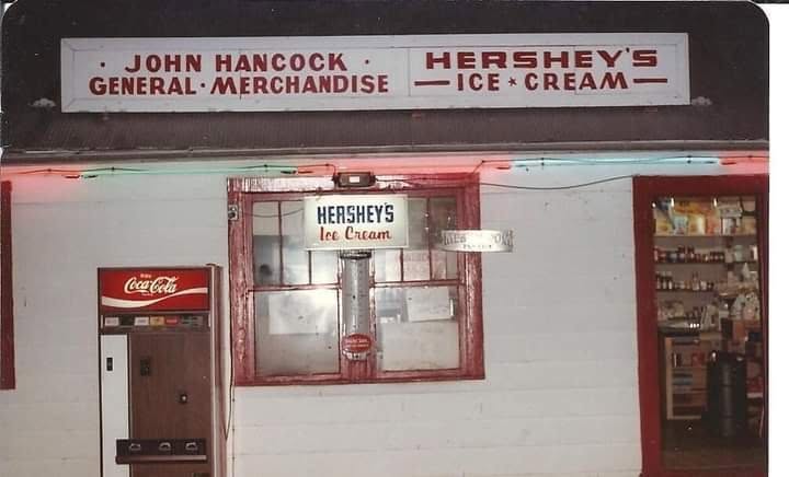 Historic exterior of Hancock's Store in Hill Valley